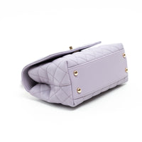 Pre-Loved Chanel™ Lavender Pebbled Leather Small Size Coco Handle Bag