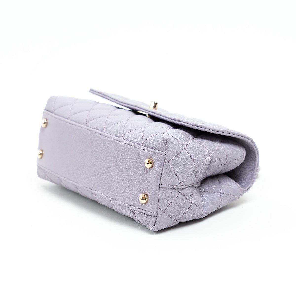 Pre-Loved Chanel™ Lavender Pebbled Leather Small Size Coco Handle Bag