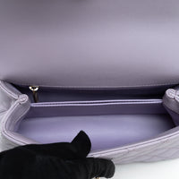 Pre-Loved Chanel™ Lavender Pebbled Leather Small Size Coco Handle Bag