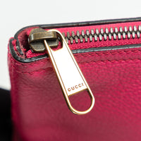 Gucci Pink Grained Leather Zip Pouch