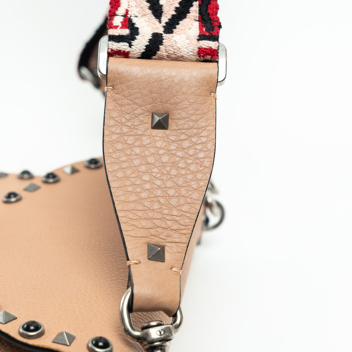 Valentino Tan Grained Leather Rockstud Shoulder Bag