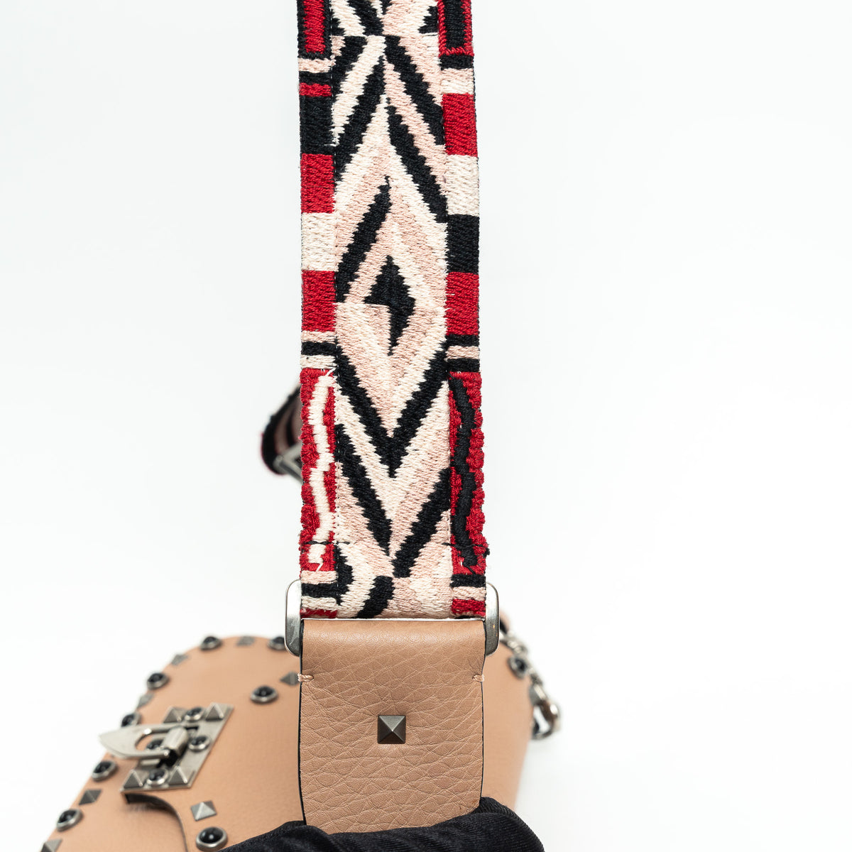 Valentino Tan Grained Leather Rockstud Shoulder Bag