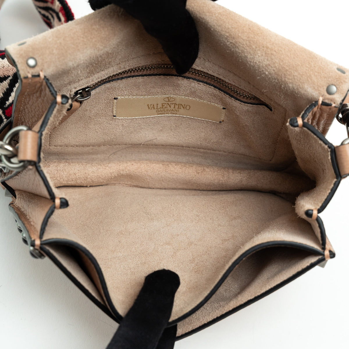 Valentino Tan Grained Leather Rockstud Shoulder Bag