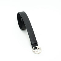 Gucci Black Embossed GG Monogram Leather Belt Size 80/32