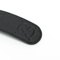 Gucci Black Embossed GG Monogram Leather Belt Size 80/32