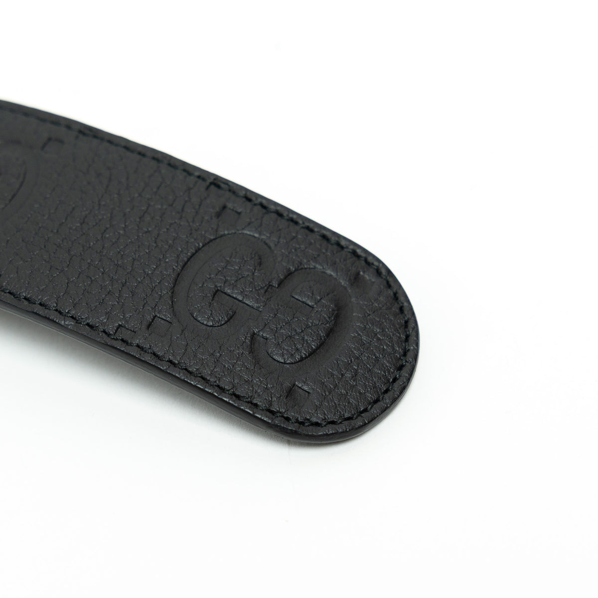 Gucci Black Embossed GG Monogram Leather Belt Size 80/32