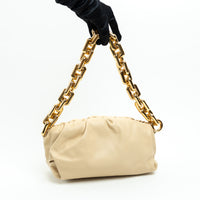 Bottega Veneta Cream Calfskin Leather The Chain Pouch Bag