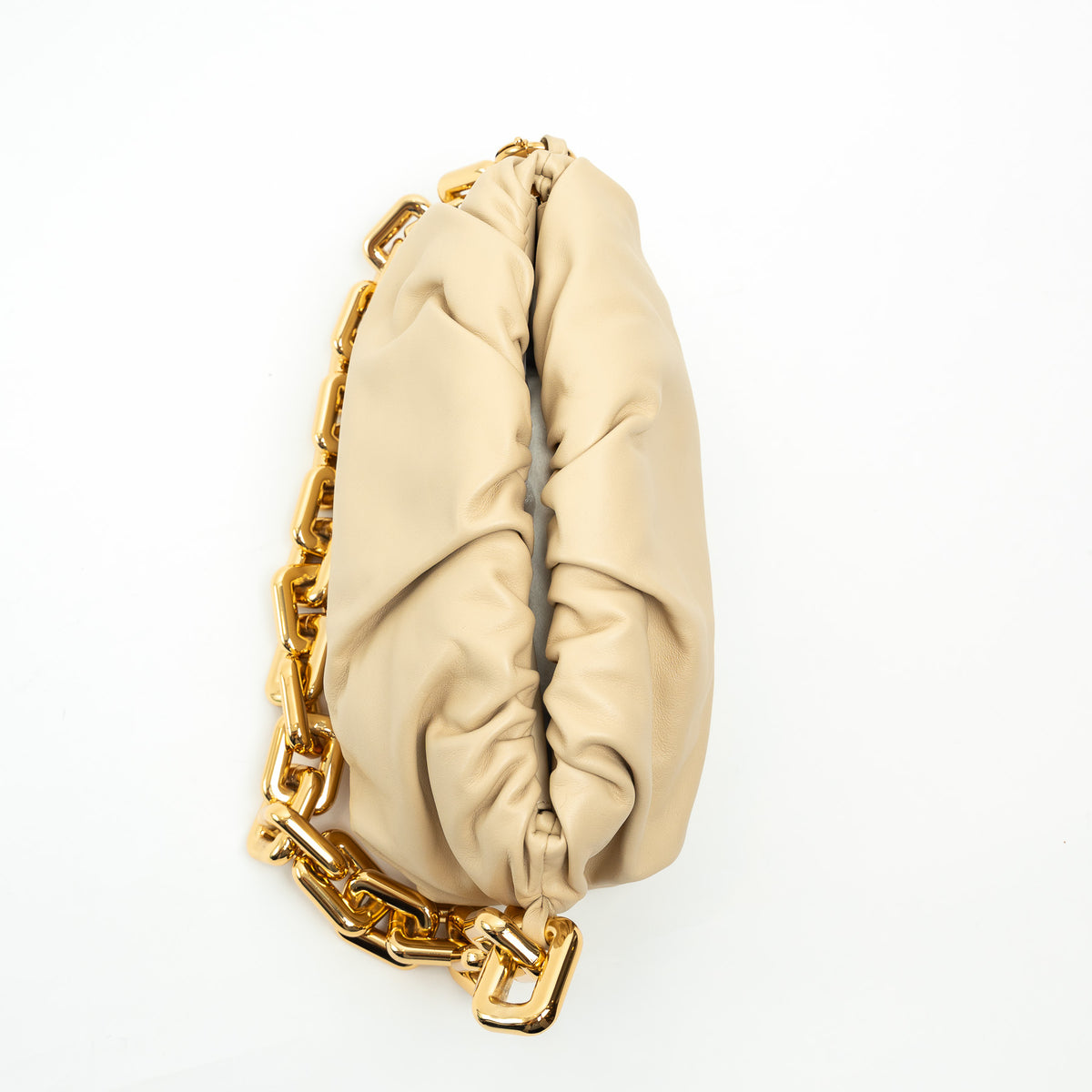 Bottega Veneta Cream Calfskin Leather The Chain Pouch Bag