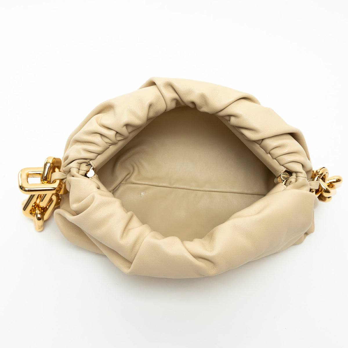 Bottega Veneta Cream Calfskin Leather The Chain Pouch Bag