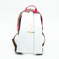 Gucci GG Supreme Monogram Backpack with Pink Leather Trim