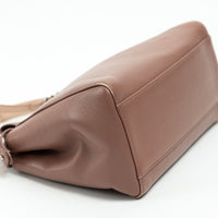 Fendi Rose & Beige Grained Leather Mini Peekaboo Handbag