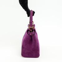 Fendi Purple Suede Micro Peekaboo Handbag