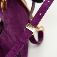 Fendi Purple Suede Micro Peekaboo Handbag