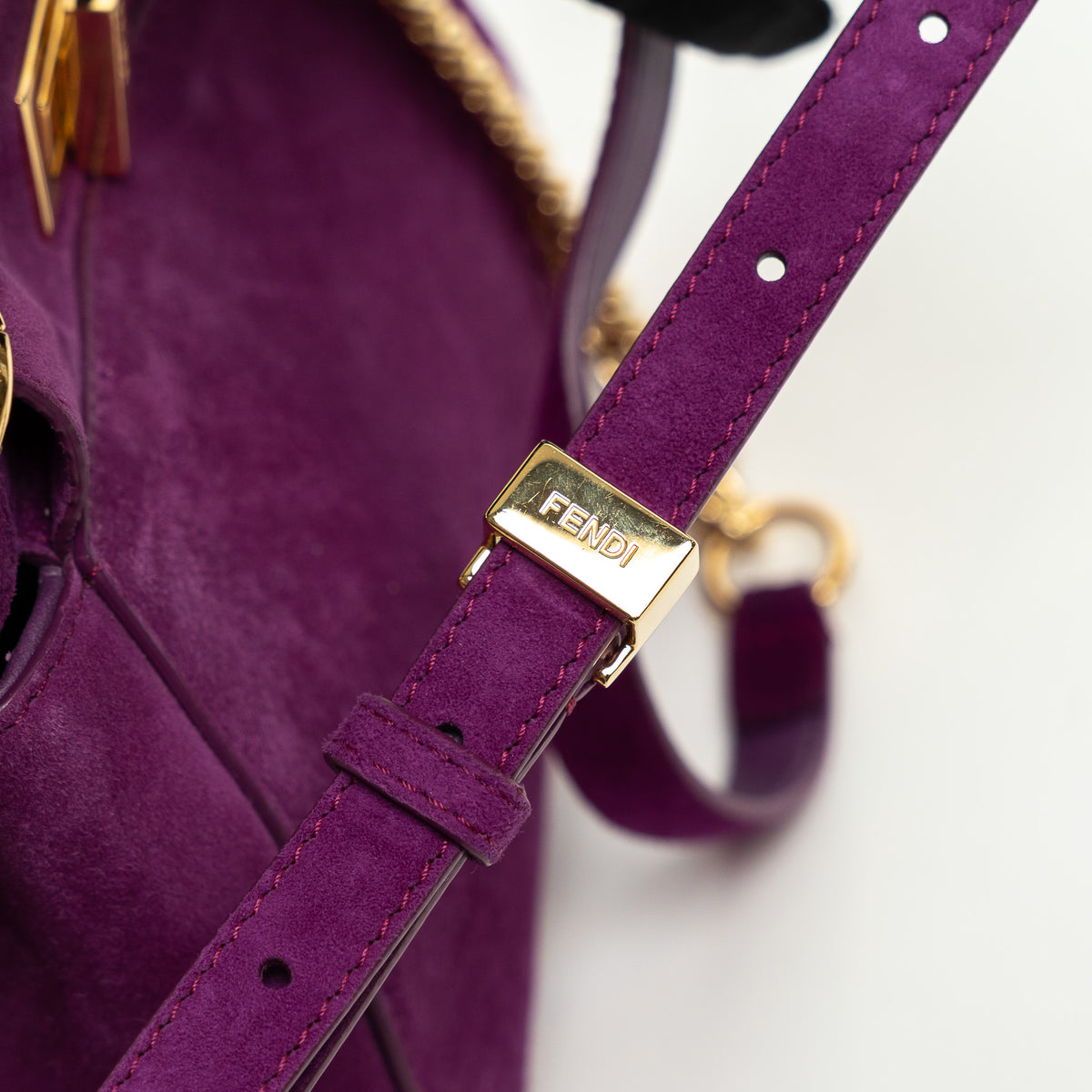 Fendi Purple Suede Micro Peekaboo Handbag
