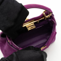 Fendi Purple Suede Micro Peekaboo Handbag