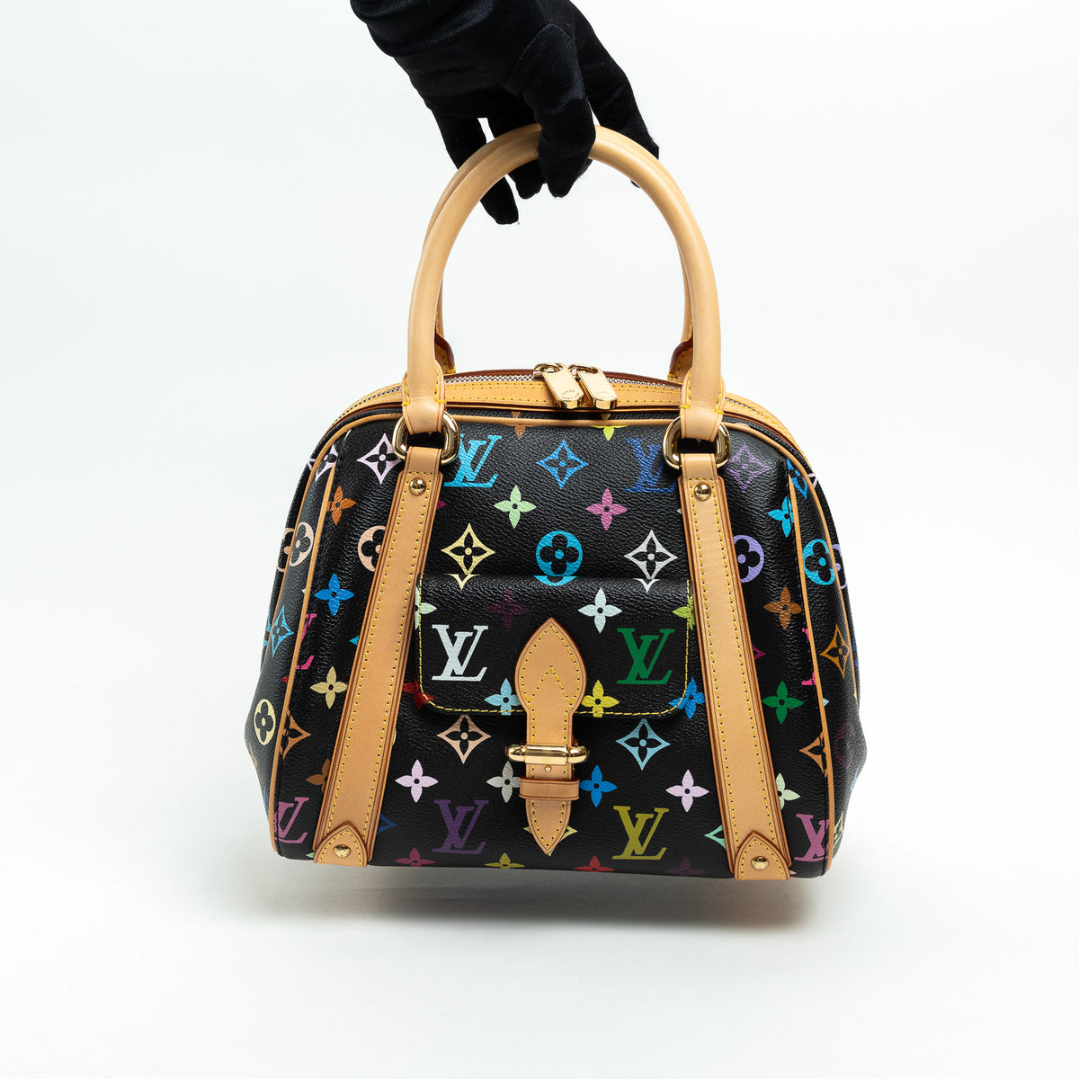 Louis Vuitton Black Multicolor Monogram Canvas Priscilla Handbag