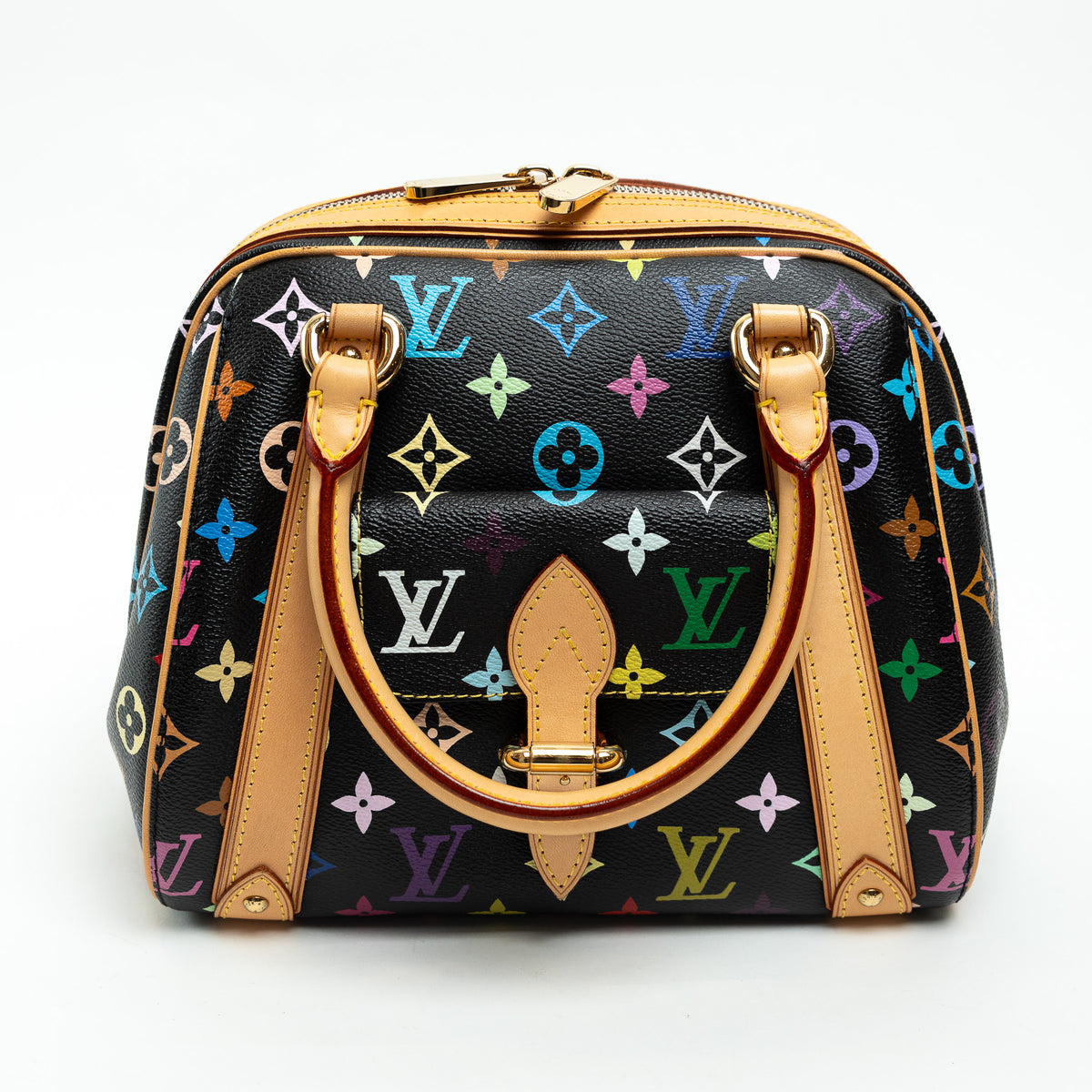 Louis Vuitton Black Multicolor Monogram Canvas Priscilla Handbag
