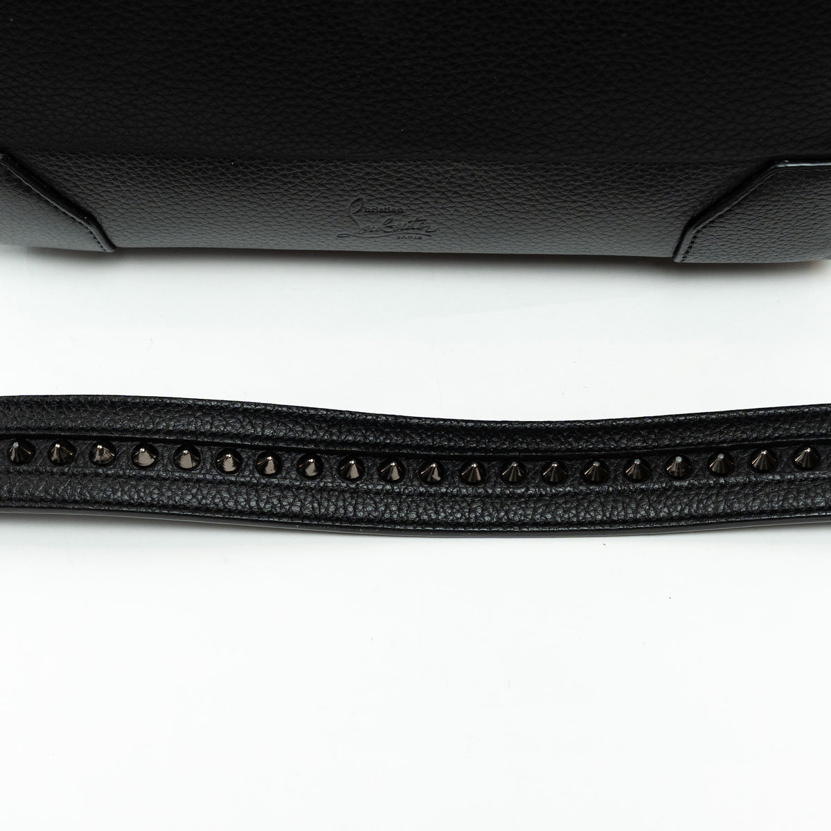 Christian Louboutin Black Grained Leather Medium Eloise Studded Handbag