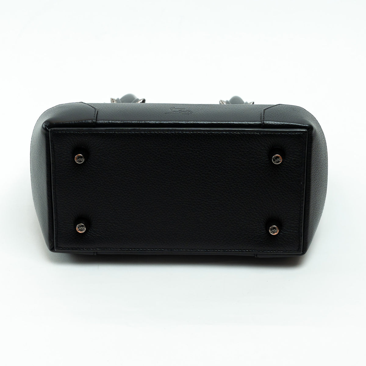 Christian Louboutin Black Grained Leather Medium Eloise Studded Handbag