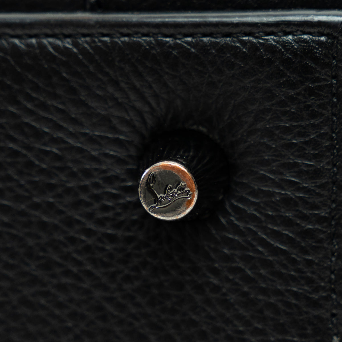 Christian Louboutin Black Grained Leather Medium Eloise Studded Handbag