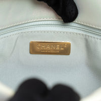 Pre-Loved Chanel ™ Pearlescent White Leather Large Chanel 19 Handbag