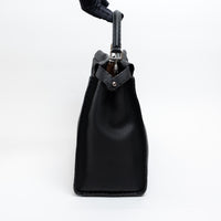 Fendi Black Grained Leather Large Peekaboo Handbag