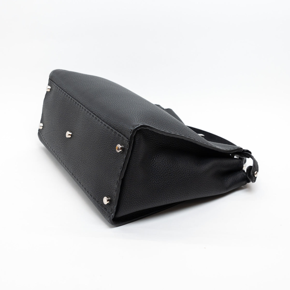 Fendi Black Grained Leather Large Peekaboo Handbag