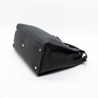 Fendi Black Grained Leather Large Peekaboo Handbag