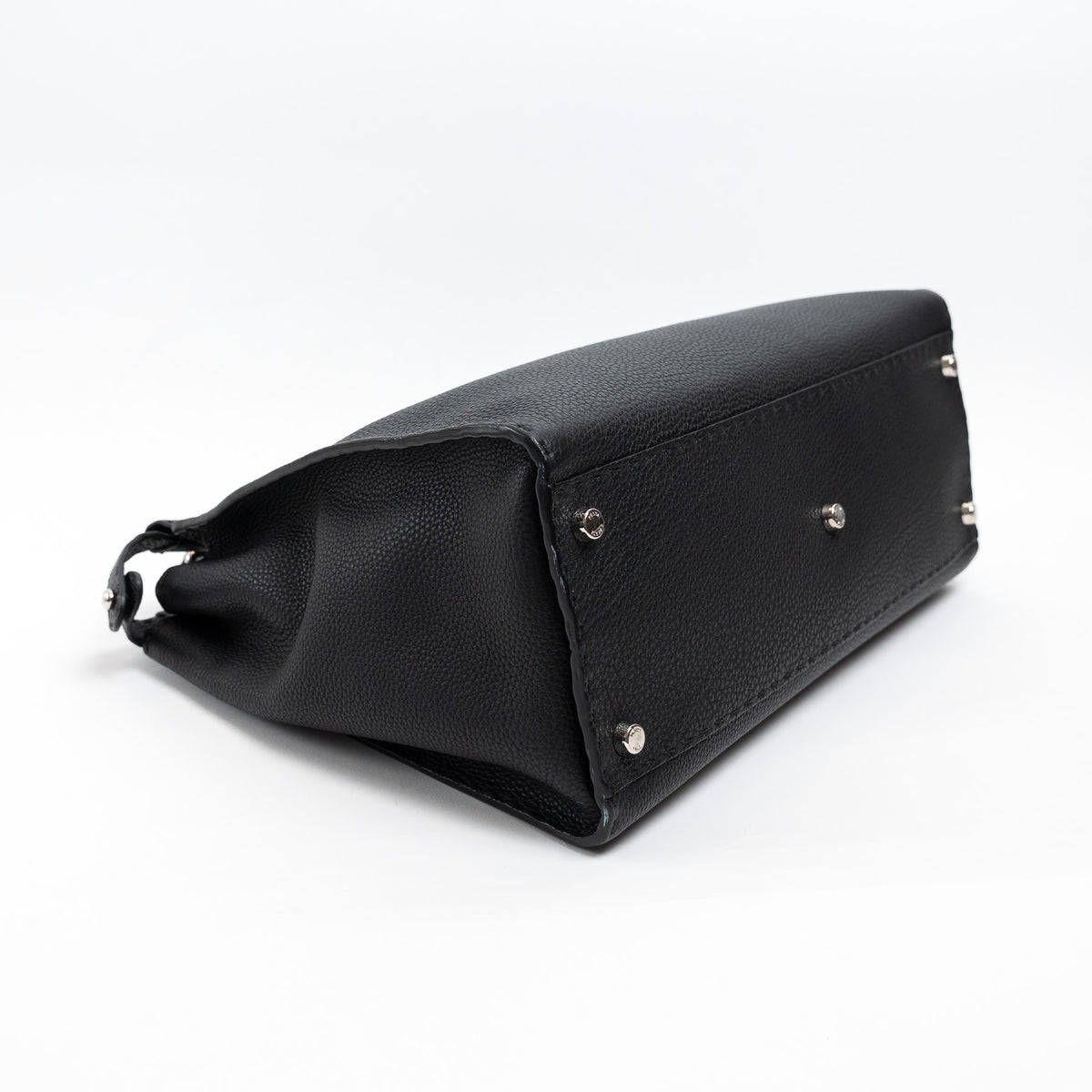 Fendi Black Grained Leather Large Peekaboo Handbag