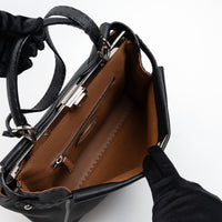 Fendi Black Grained Leather Large Peekaboo Handbag