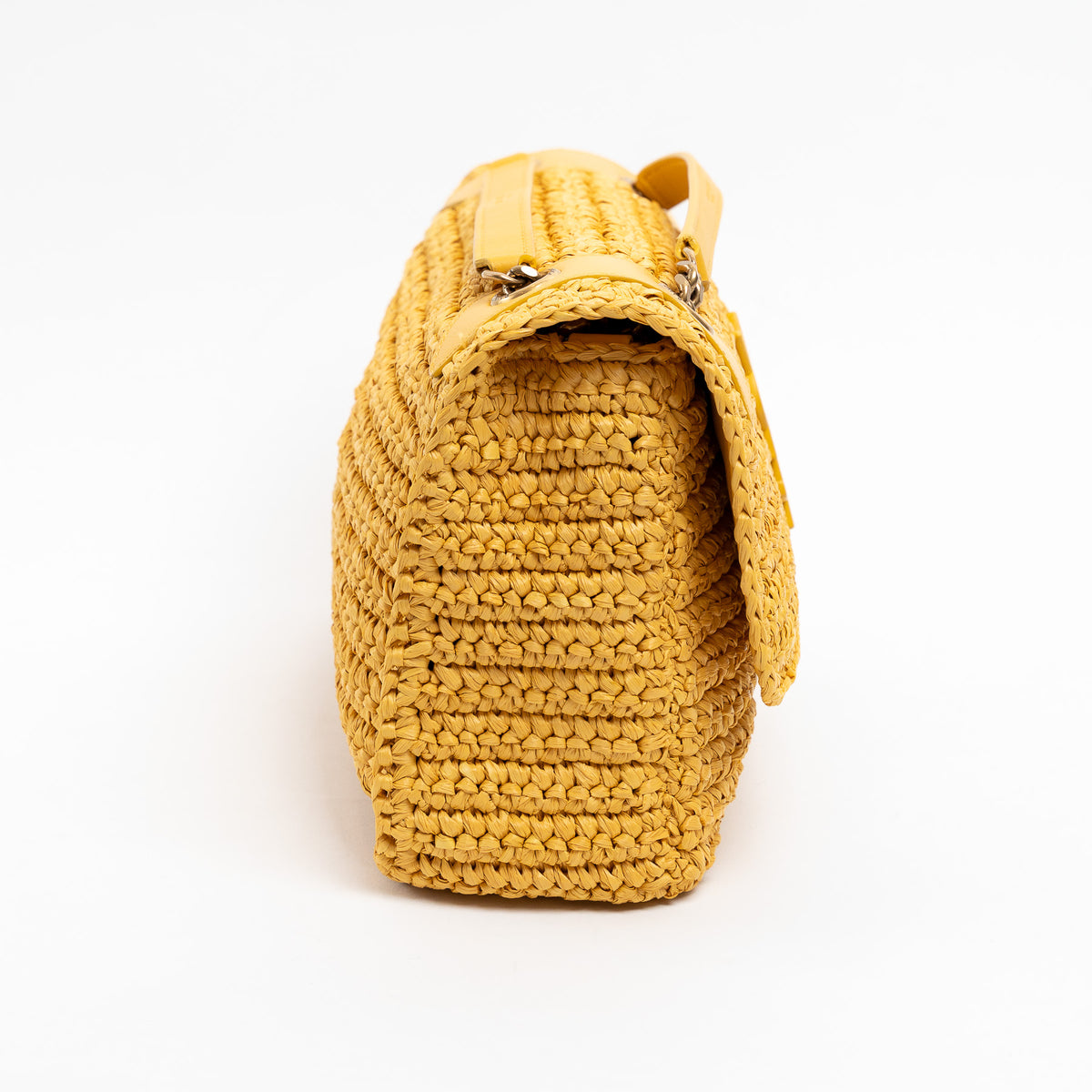 Saint Laurent Yellow Raffia Medium Nikki Shoulder Bag