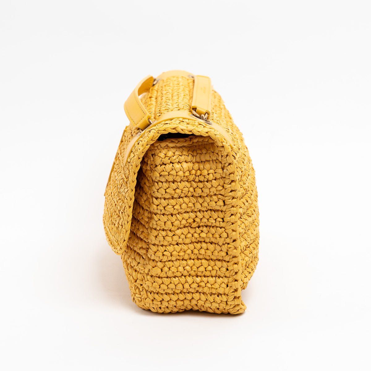 Saint Laurent Yellow Raffia Medium Nikki Shoulder Bag