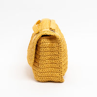 Saint Laurent Yellow Raffia Medium Nikki Shoulder Bag
