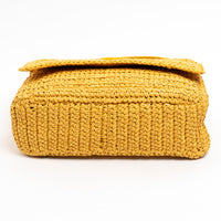 Saint Laurent Yellow Raffia Medium Nikki Shoulder Bag