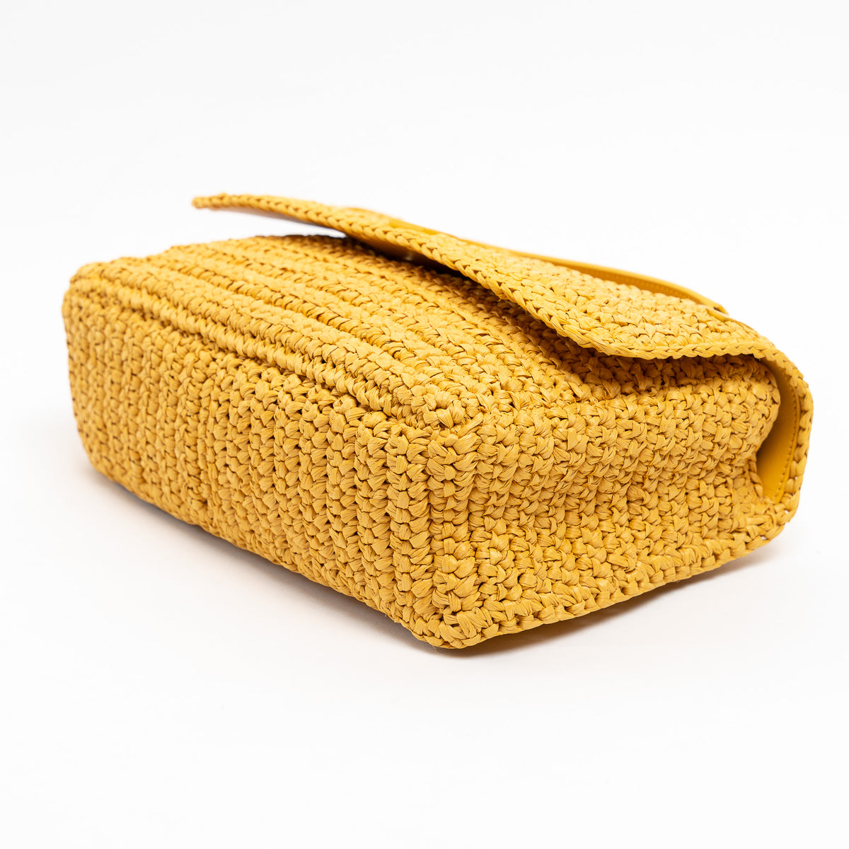 Saint Laurent Yellow Raffia Medium Nikki Shoulder Bag