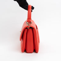 Pre-Loved Chanel ™ Red Lambskin Leather Small Trendy CC Handbag