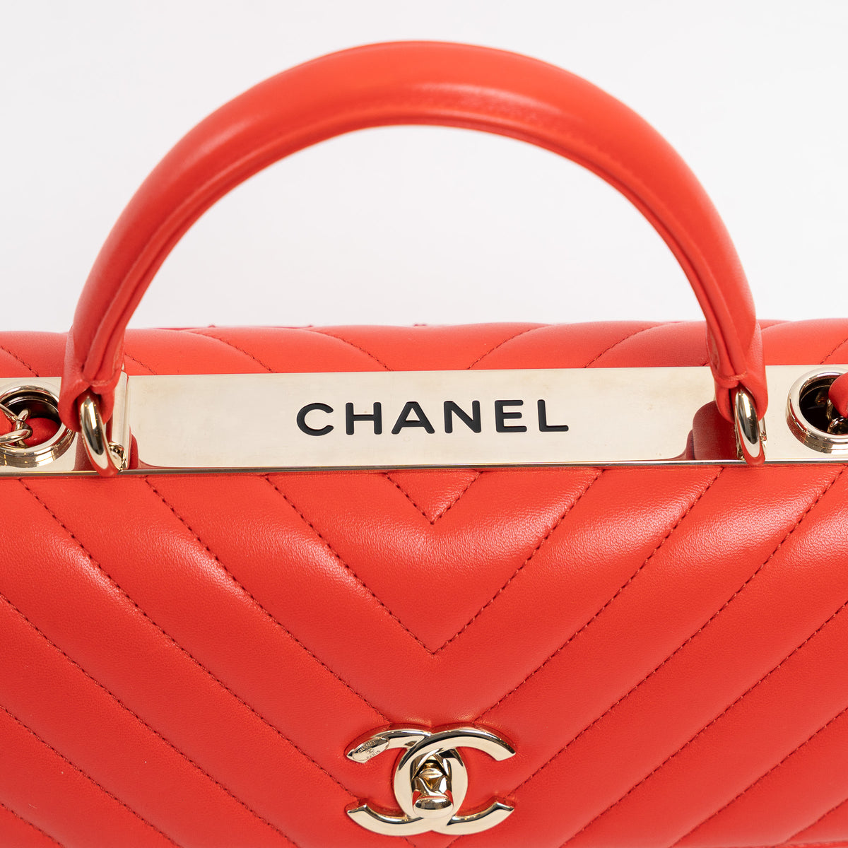 Pre-Loved Chanel ™ Red Lambskin Leather Small Trendy CC Handbag