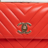 Pre-Loved Chanel ™ Red Lambskin Leather Small Trendy CC Handbag