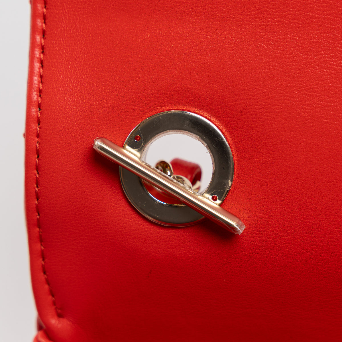 Pre-Loved Chanel ™ Red Lambskin Leather Small Trendy CC Handbag