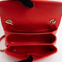 Pre-Loved Chanel ™ Red Lambskin Leather Small Trendy CC Handbag