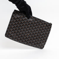 Goyard Black Goyardine Canvas Senat GM Pouch