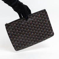 Goyard Black Goyardine Canvas Senat GM Pouch