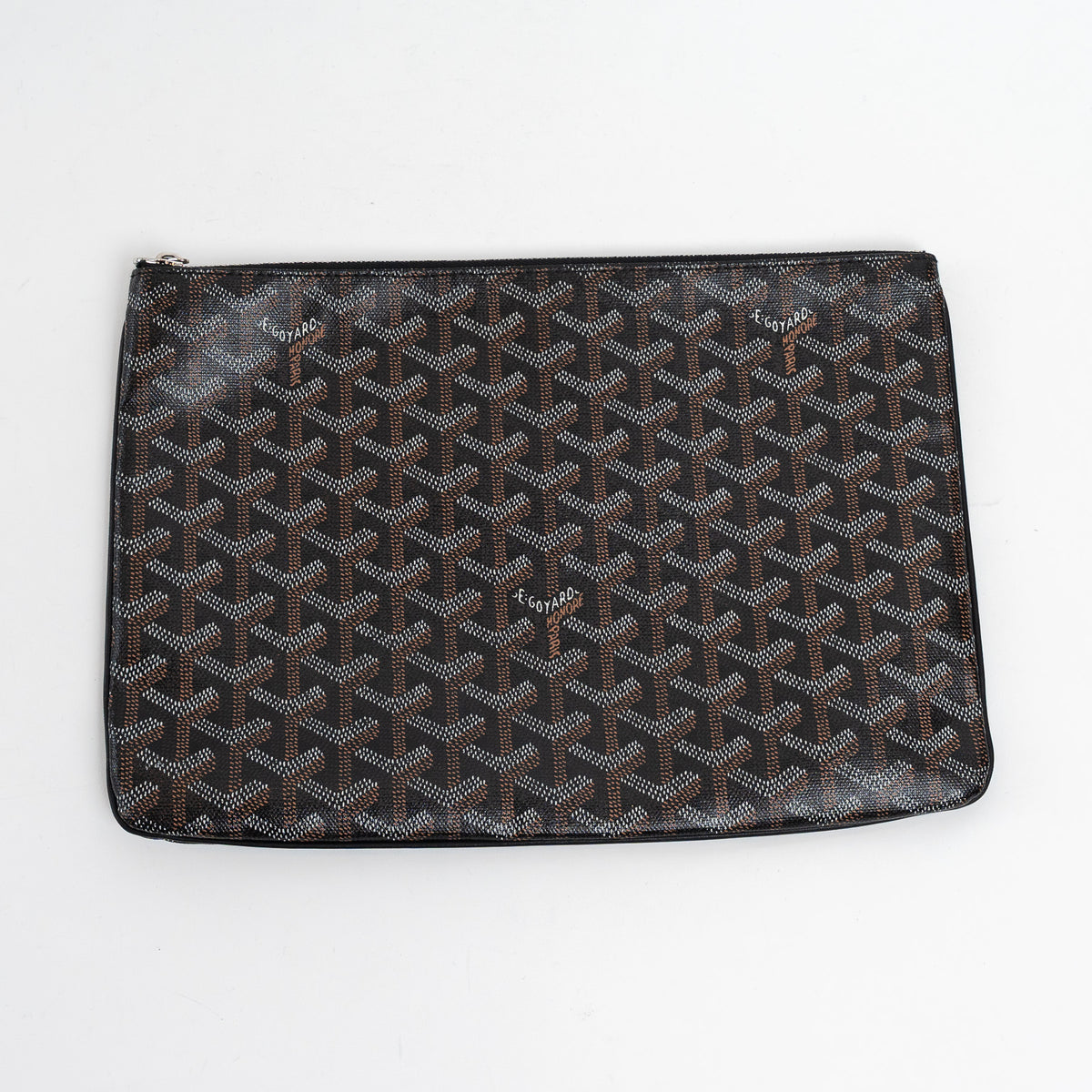 Goyard Black Goyardine Canvas Senat GM Pouch