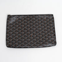 Goyard Black Goyardine Canvas Senat GM Pouch