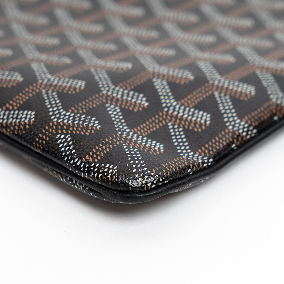 Goyard Black Goyardine Canvas Senat GM Pouch
