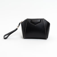 Givenchy Black Grained Leather Wristlet Antigona Clutch