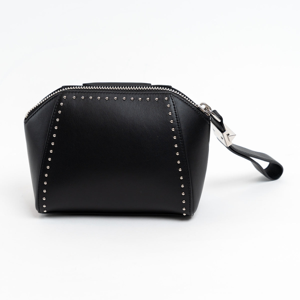 Givenchy Black Grained Leather Wristlet Antigona Clutch