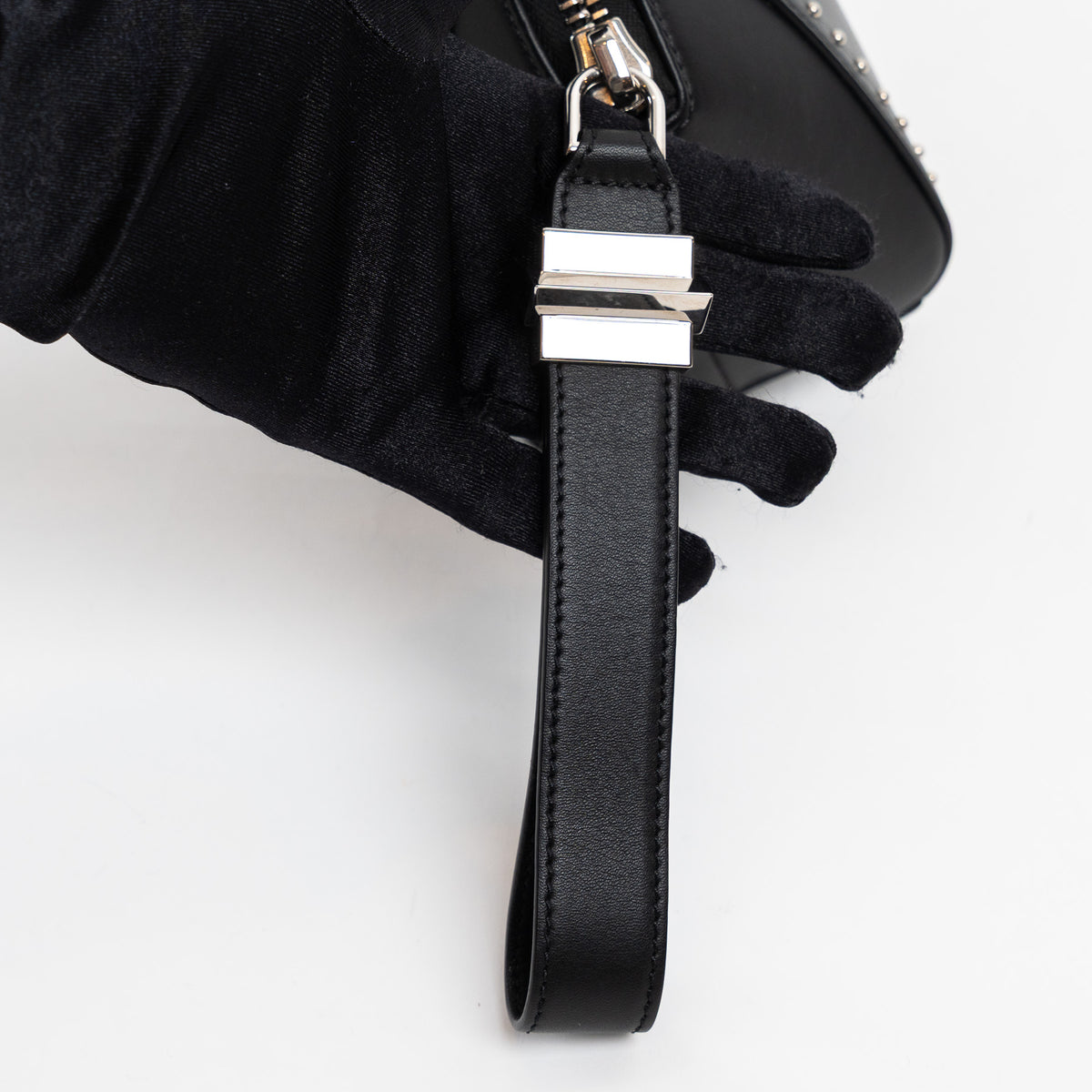 Givenchy Black Grained Leather Wristlet Antigona Clutch