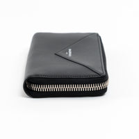 Balenciaga Black Grained Leather Continental Zip Around Wallet