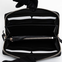 Balenciaga Black Grained Leather Continental Zip Around Wallet
